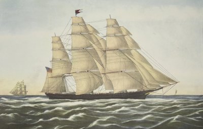 Klipperschiff, Flying Cloud, veröffentlicht 1852, Currier & Ives von American School